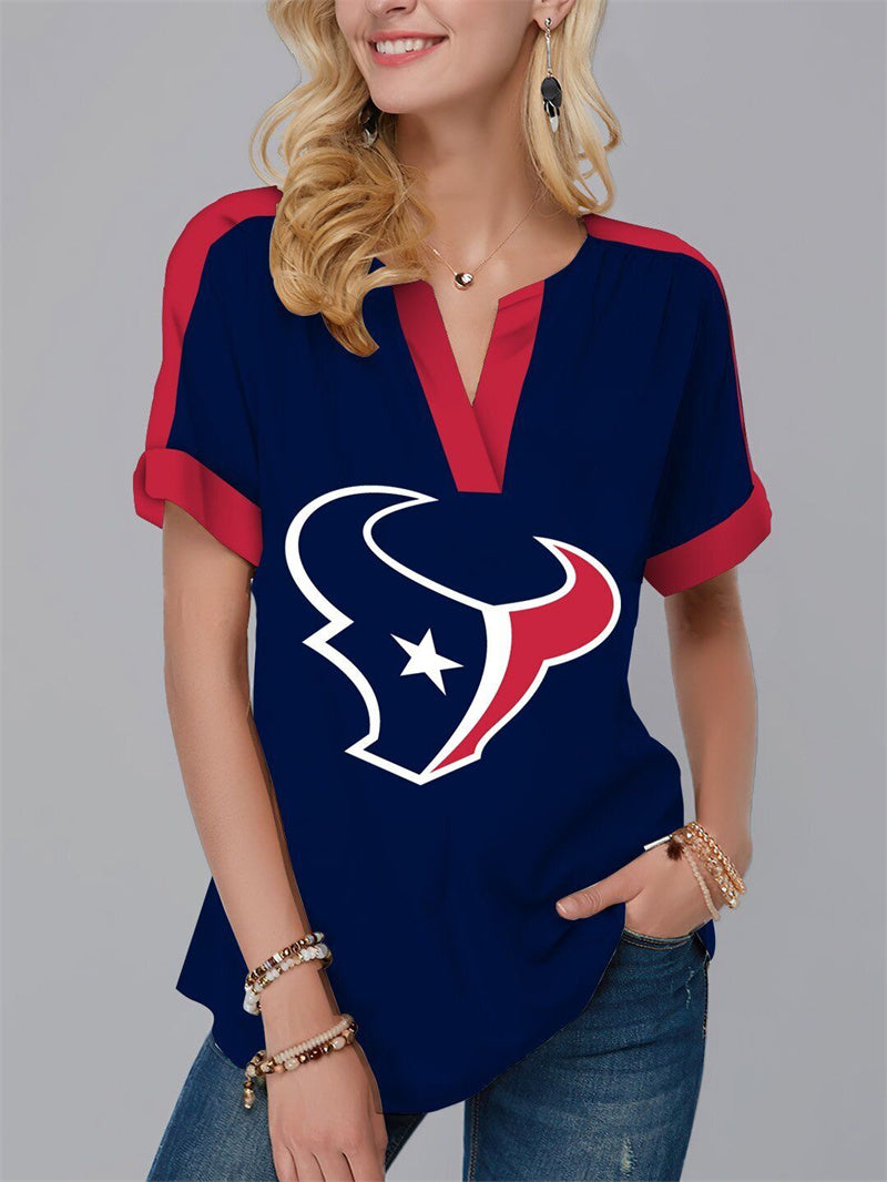 Houston Texans
Fashion Short Sleeve V-Neck Shirt
