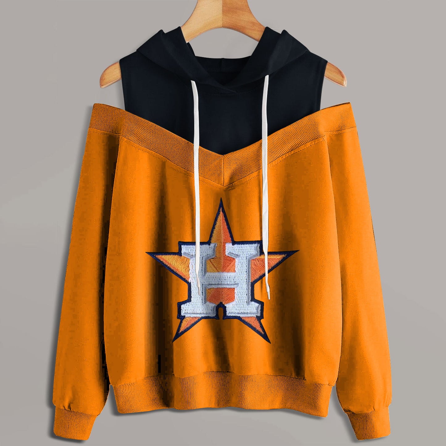 2 In 1 Colorblock Cold Shoulder Hoodie