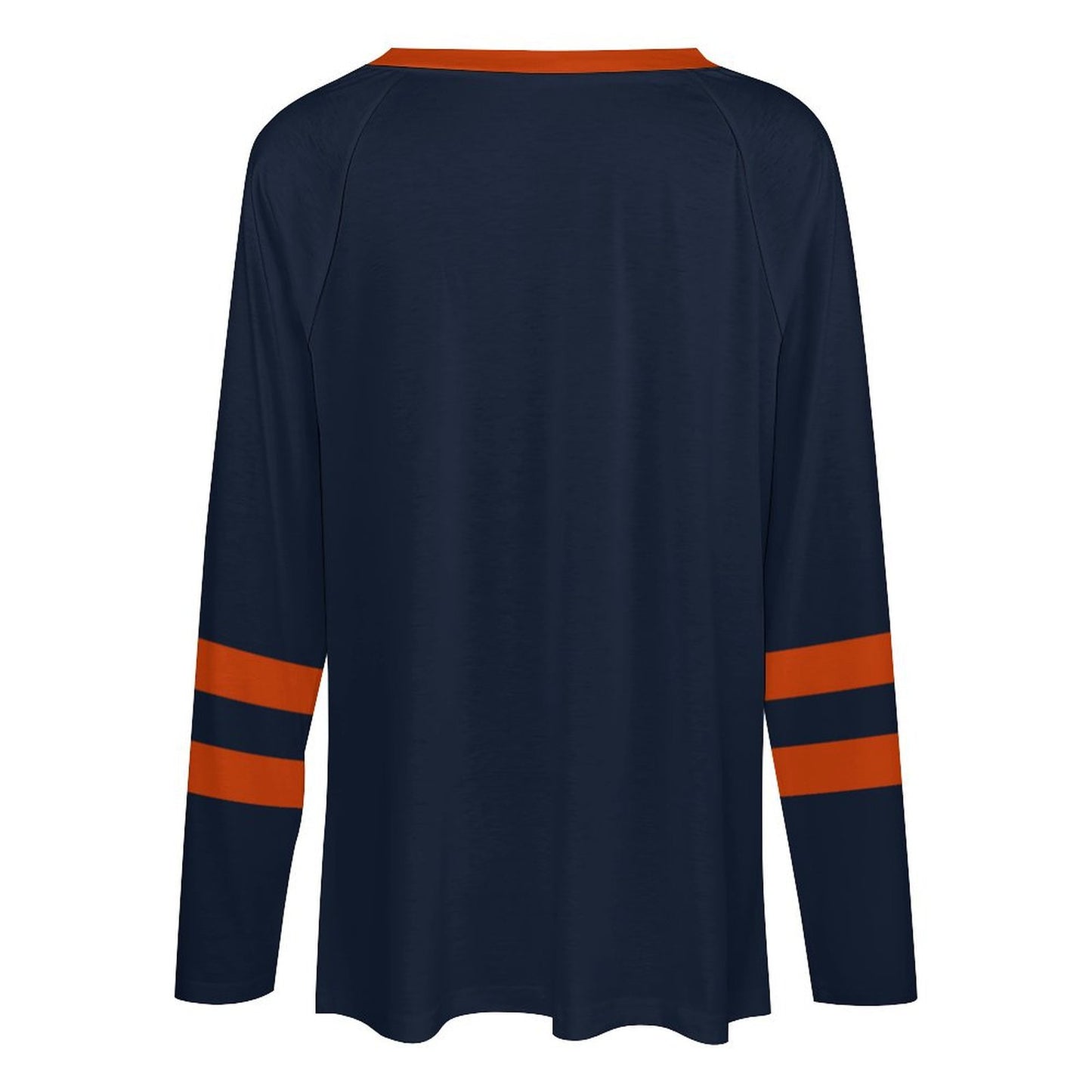 Chicago Bears Women's V-neck Double-layered Long-sleeved Loose T-shirt