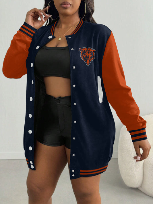 Chicago Bears Women's Limited Edition Button Down Long Sleeve Jacket Dress