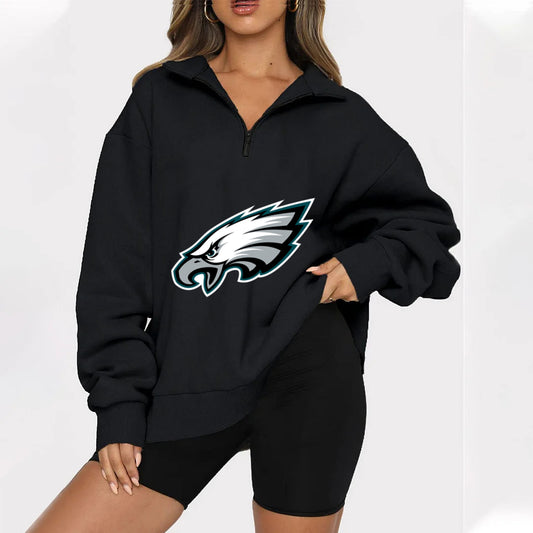 New Ladies Sports Leisure Lapel Zipper Sweatshirt