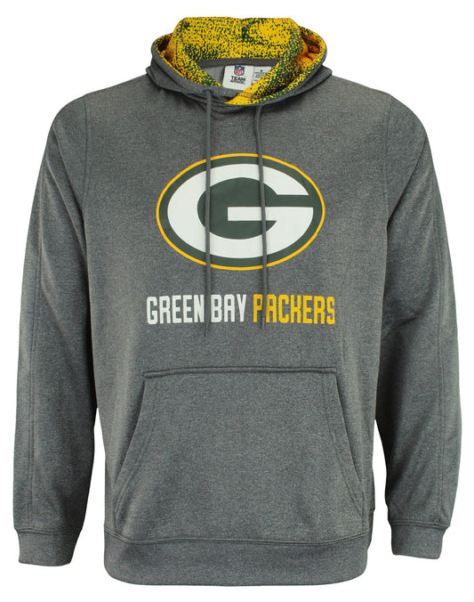 Zubaz NFL Green Bay Packers Men's Heather Grey Performance Fleece Hoodie