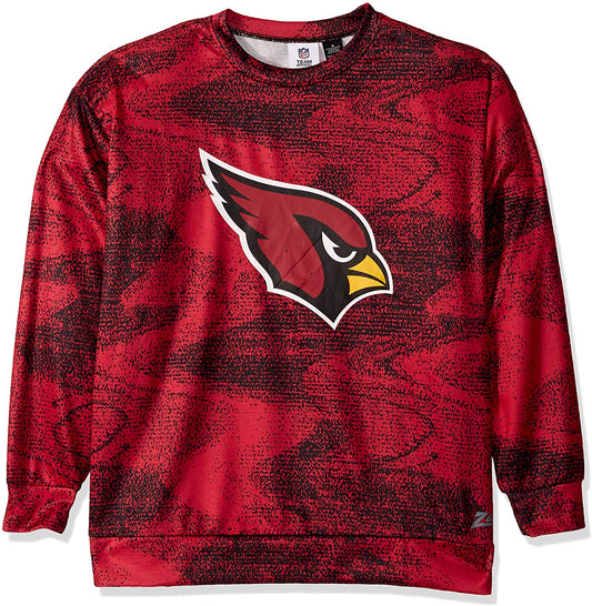 Zubaz NFL Football Men's Arizona Cardinals Static Crew Neck Sweatshirt