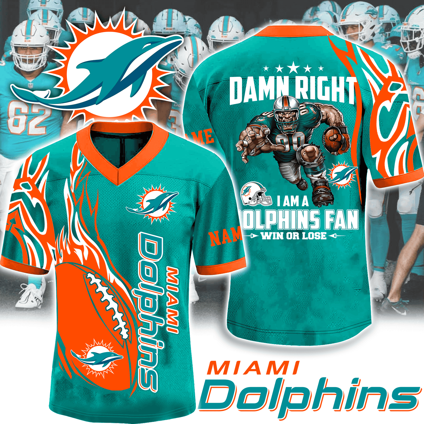 Miami Dolphins Fan Jersey