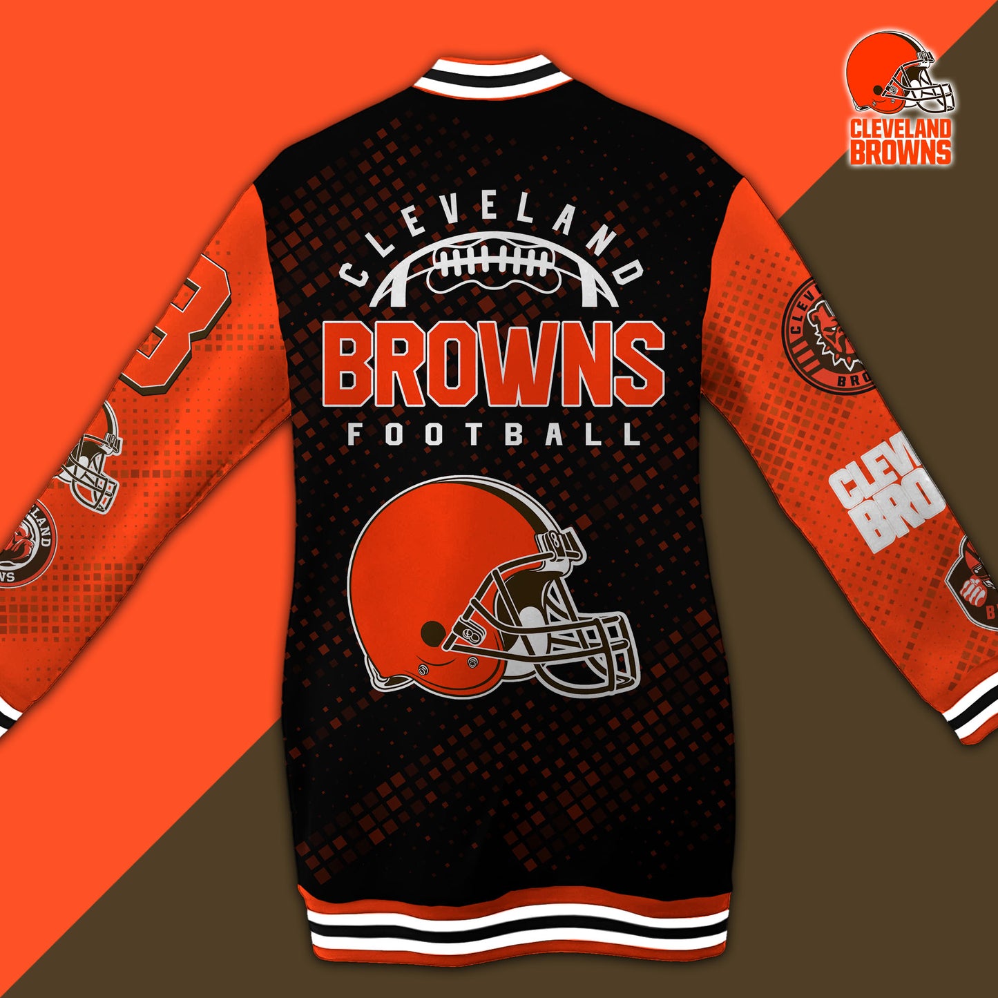 Cleveland Browns Limited Edition Button Down Long Sleeve Jacket Dress