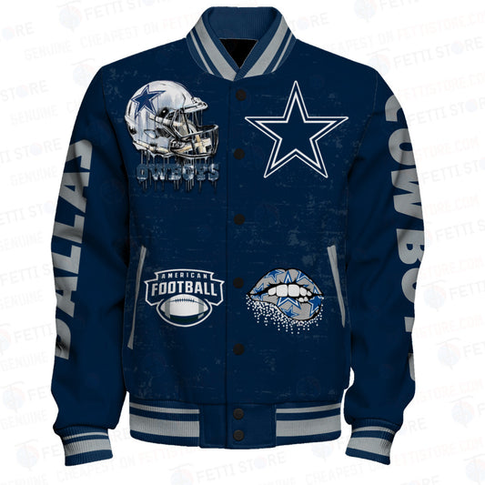 Dallas Cowboys National Football League Print Varsity Jacket STM V6