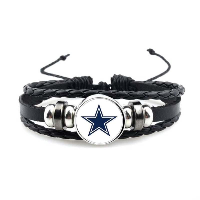 Rugby Leather Bracelet Retro Multilayer Leather Bracelet