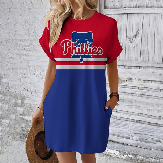 Phillies Hidden Pocket Short Sleeve Tee Dress