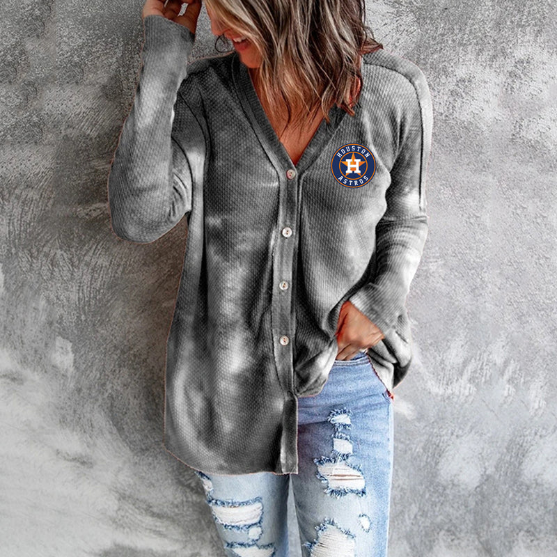 fashion casual printed cardigan sweater