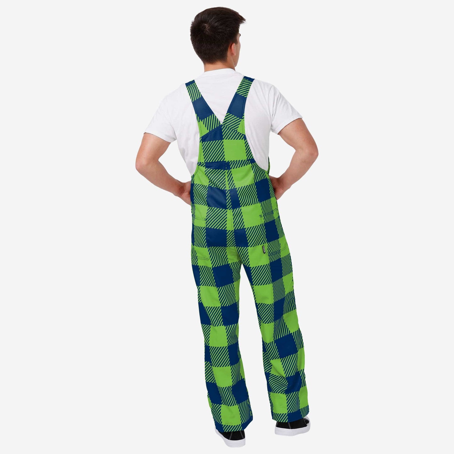 Seattle Seahawks Mens Plaid Bib Overalls