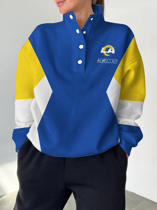 Los Angeles Rams 2025 New Design Casual Snap  Mockneck Pullover