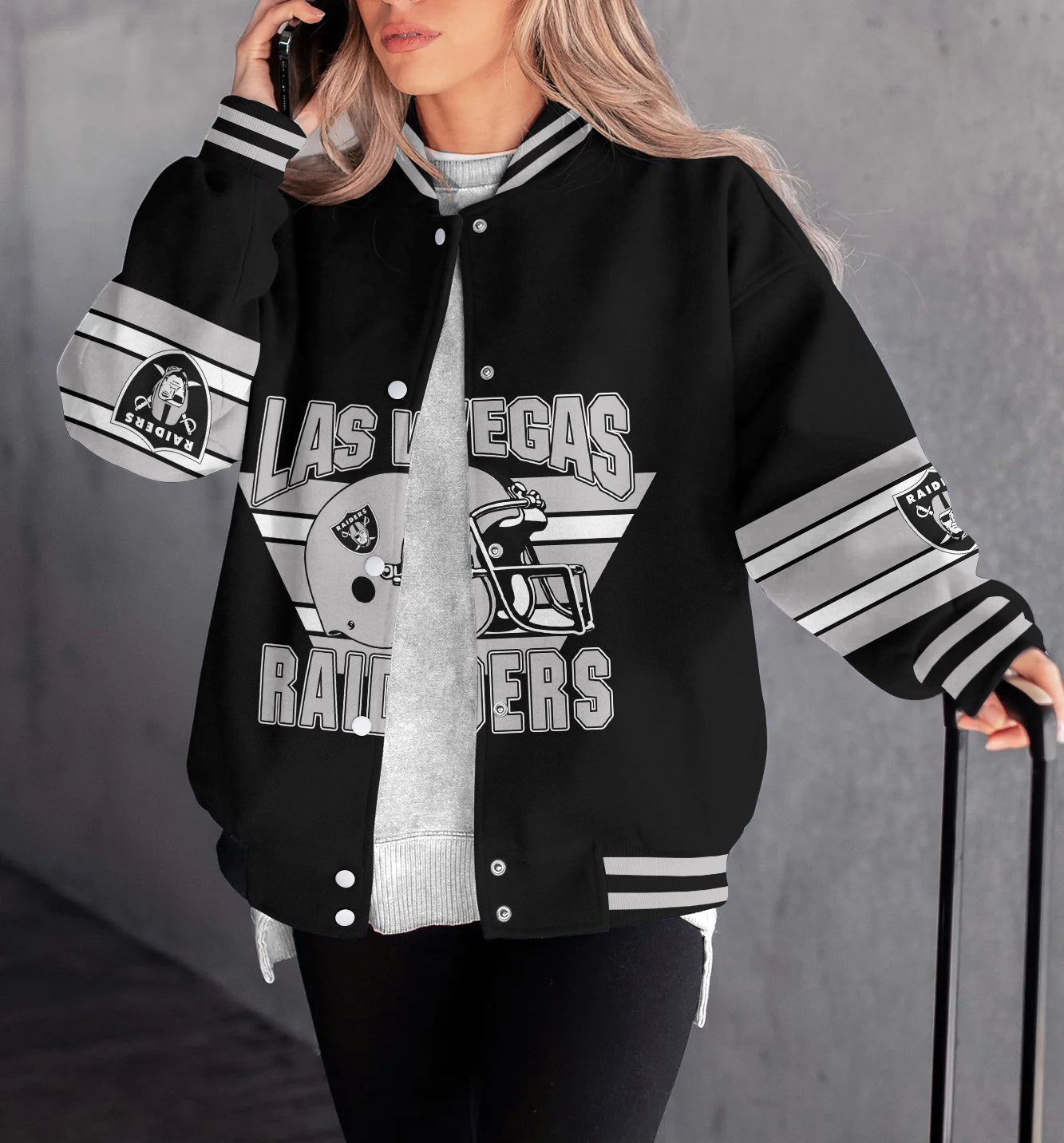 Las Vegas Raiders Women's Long Pass Full- Snap Casual Jacket