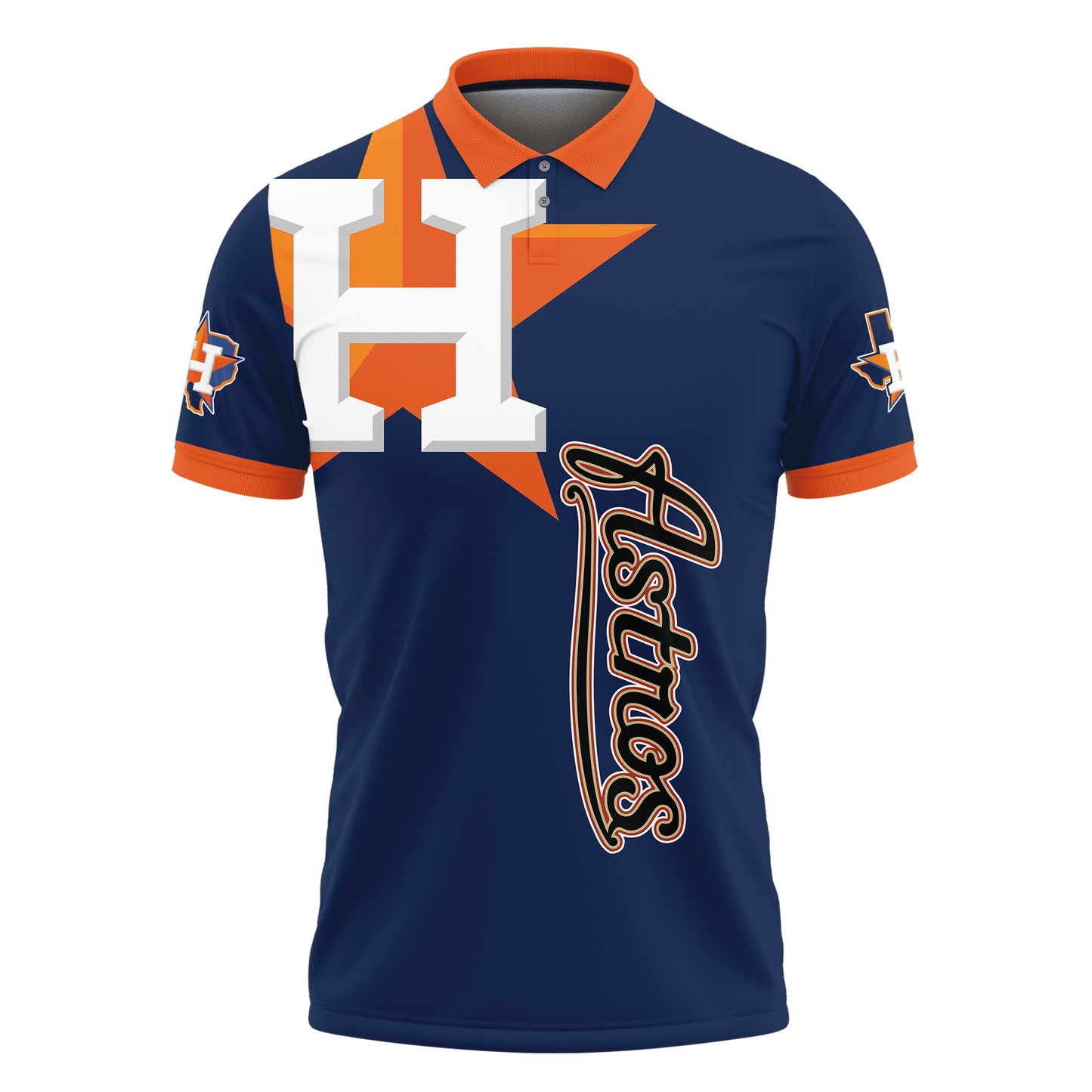 Houston Astros Printed 3D Polo Shirt