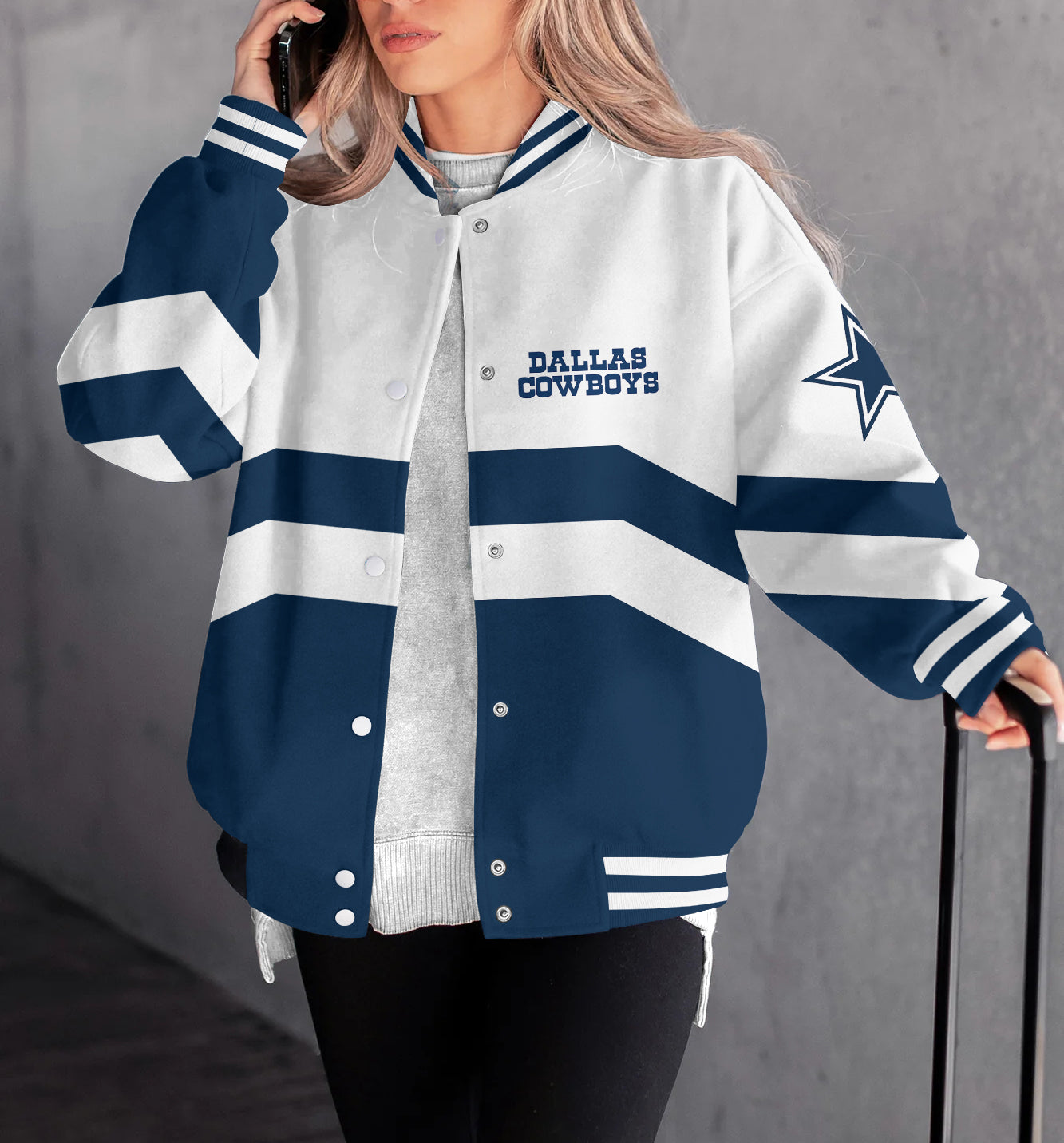 Dallas Cowboys Women's Long Pass Full- Snap Casual Jacket