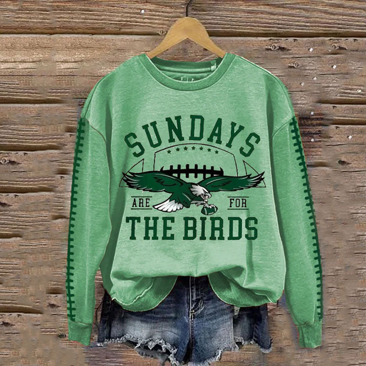 Women's New Football Print Vintage Sweatshirt