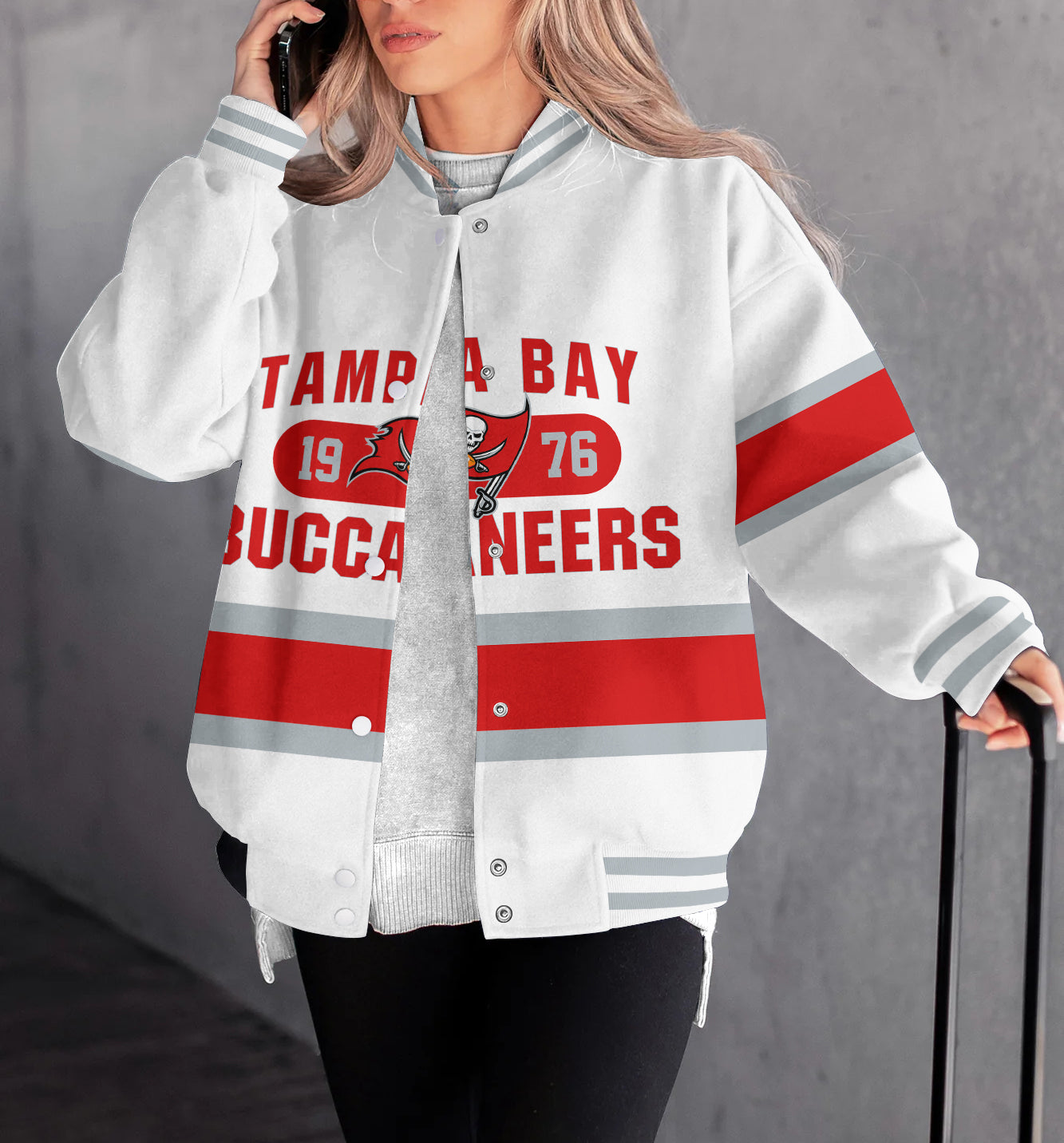 Tampa Bay Buccaneers Women's Long Pass Full- Snap Casual Jacket
