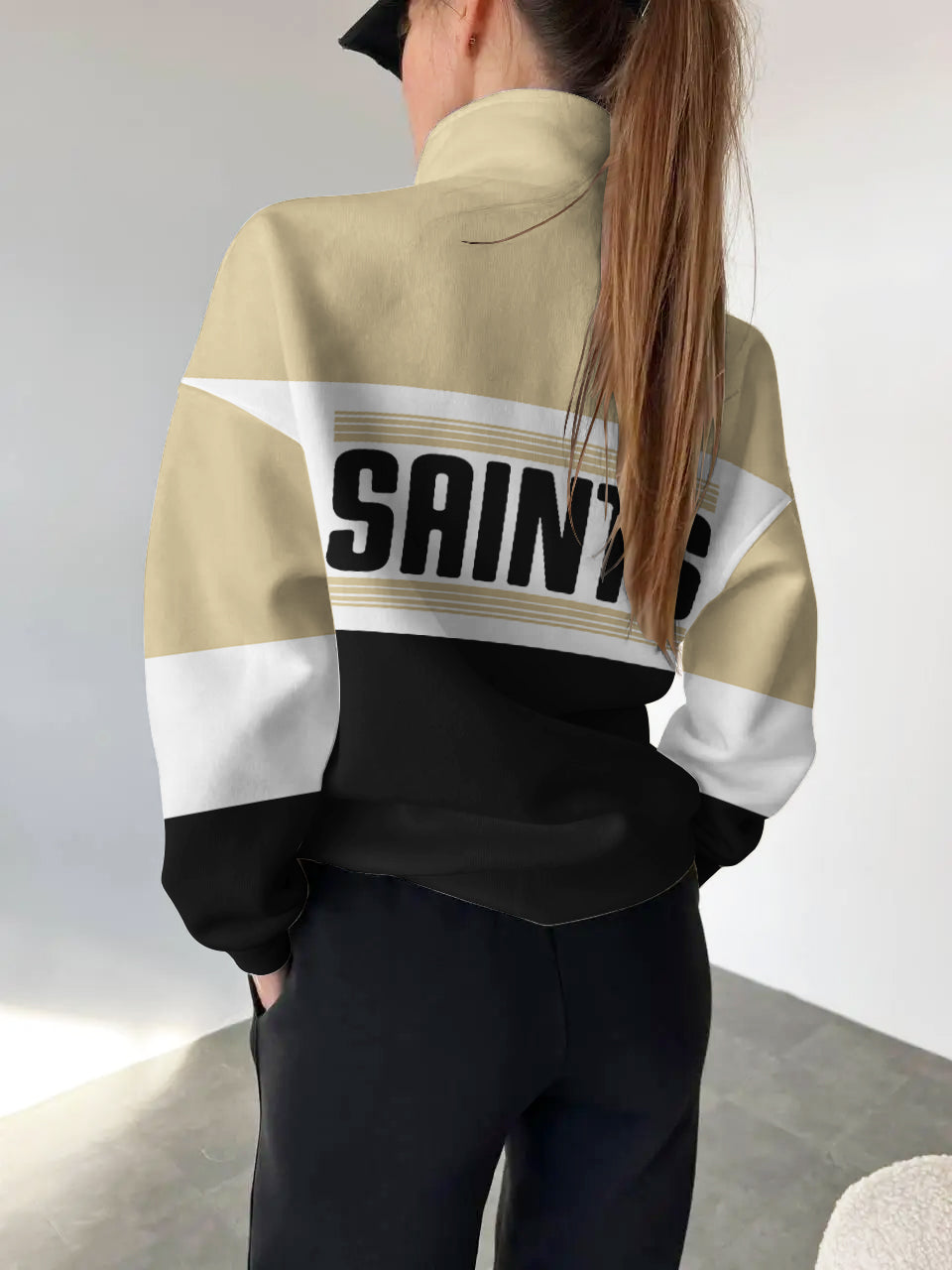 New Orleans Saints 2025 New Design Casual Snap  Mockneck Pullover