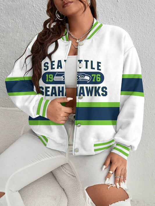 Seattle Seahawks Women's Long Pass Full- Snap Casual Jacket