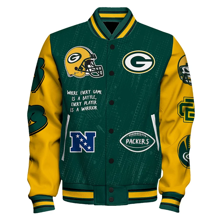Green Bay Packers National Football League Pattern Varsity Jacket V13