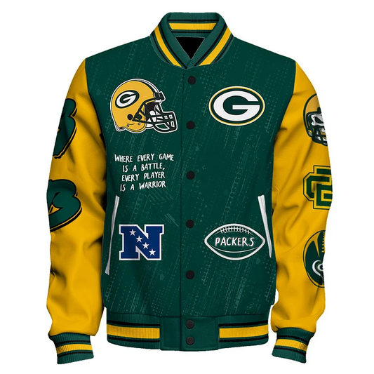 Green Bay Packers National Football League Pattern Varsity Jacket V13
