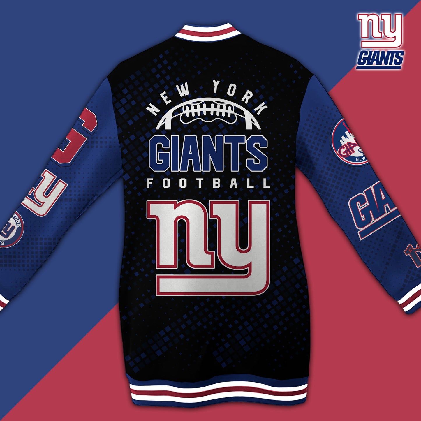 New York Giants Limited Edition Button Down Long Sleeve Jacket Dress