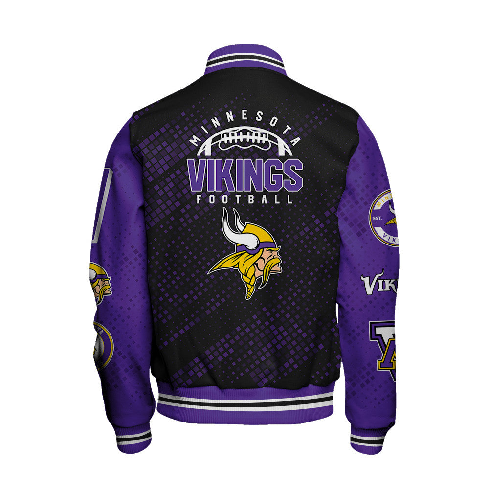 Minnesota Vikings National Football League Pattern Varsity Jacket V13