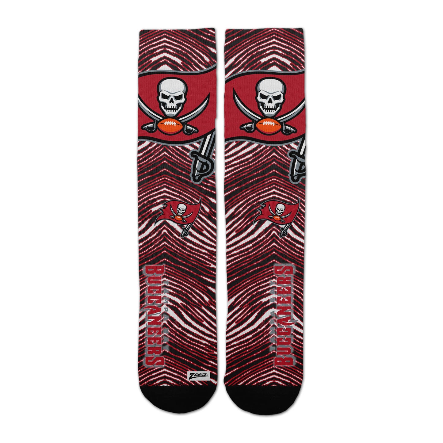 Zubaz By For Bare Feet NFL Zubified Adult and Youth Dress Socks, Tampa Bay Buccaneers, One Size