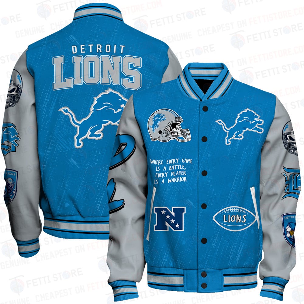 Detroit Lions National Football League Unisex Varsity Jacket SFAT V5