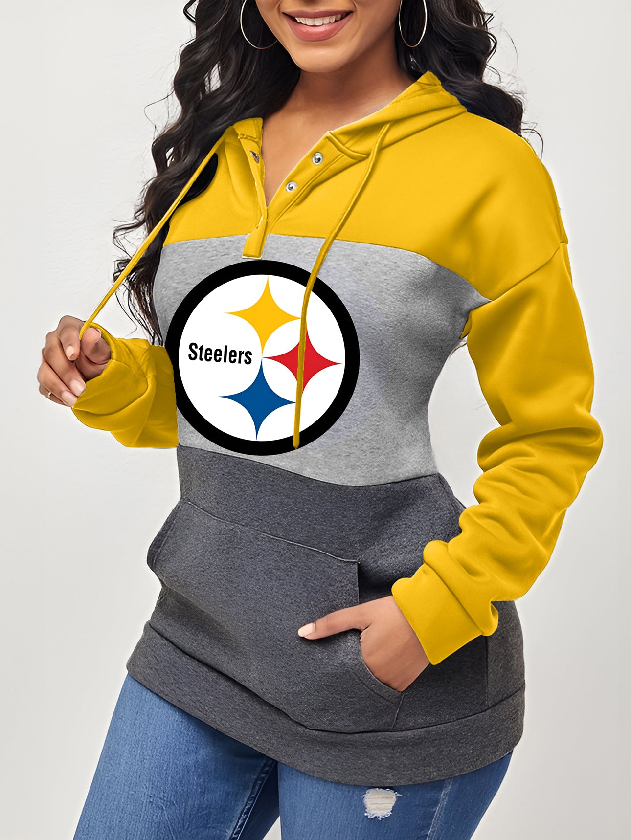 Women's Colorblock Drawstring Hoodie