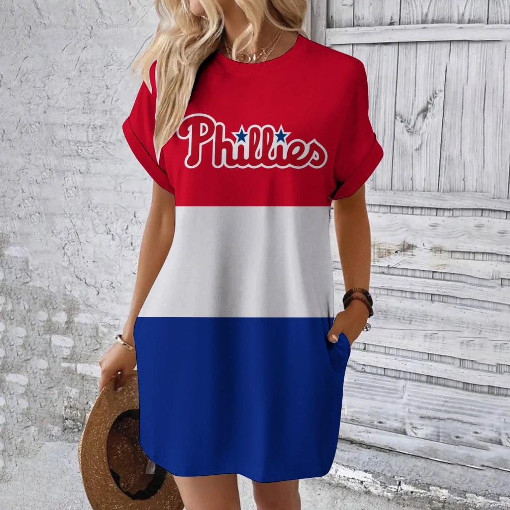 Phillies Hidden Pocket Short Sleeve Tee Dress