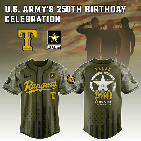 Texas Rangers MLB x 250 U.S. ARMY Jersey 03