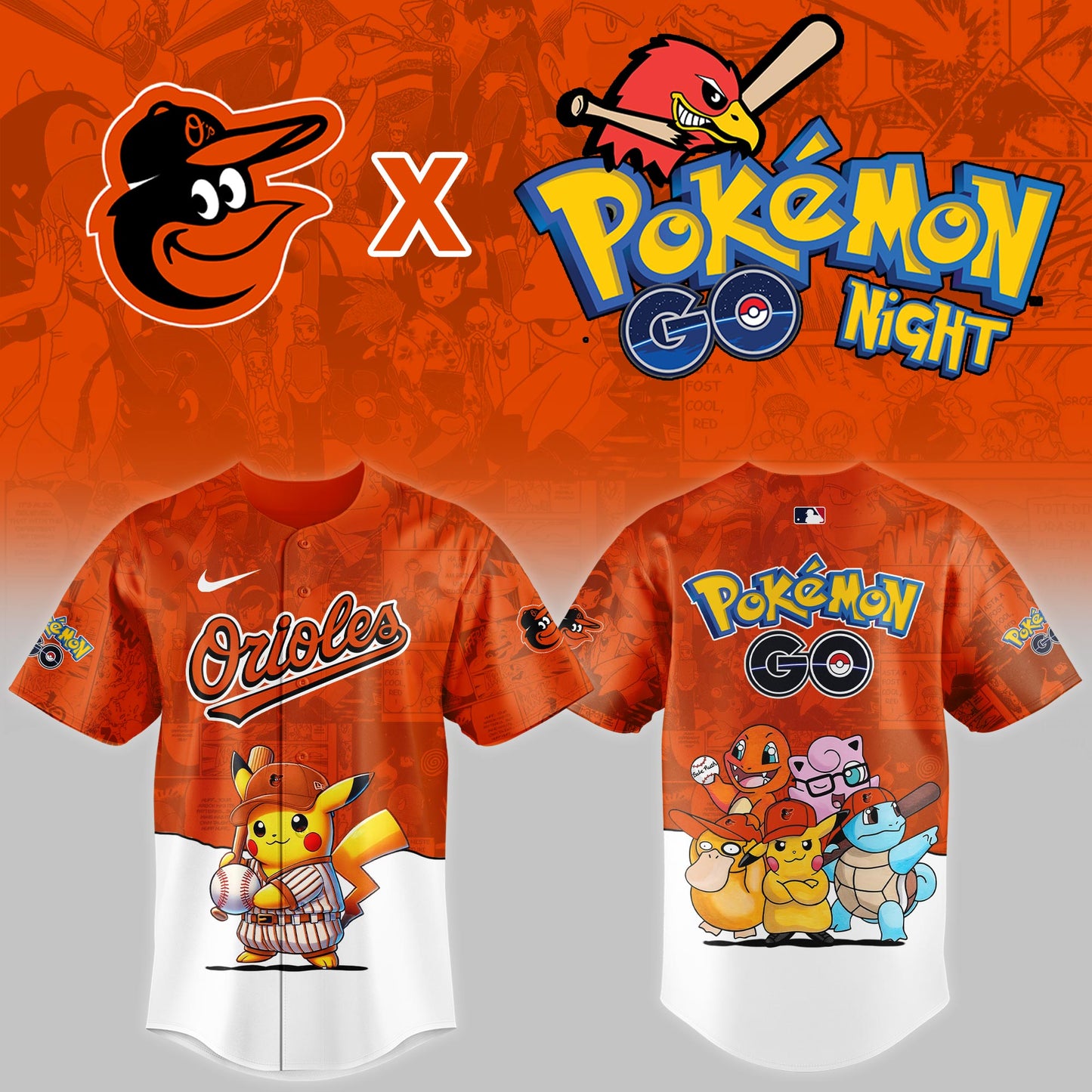 Baltimore Orioles 2025 Pokémon GO Night Limited Jersey