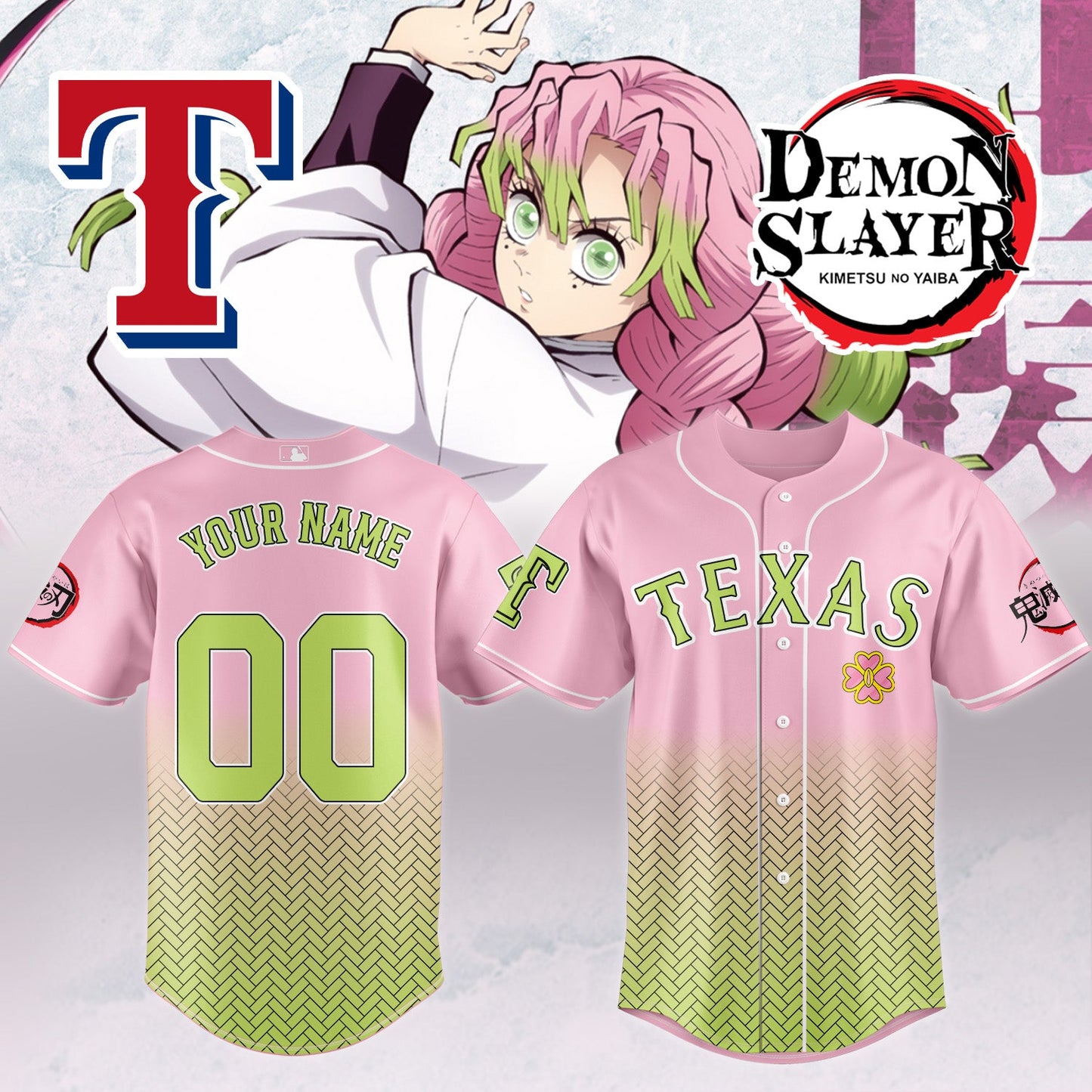 Texas Rangers _ Demon Slayer Jersey 2025