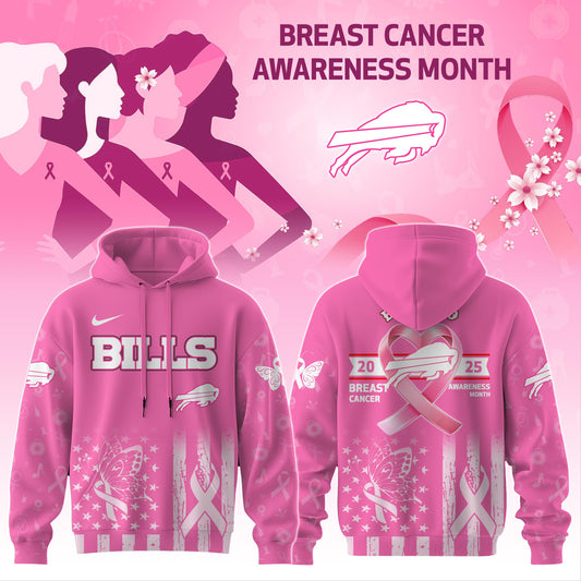 BUF Bills Special Breast Cancer Awareness Month Limited Edition Hoodie 2025