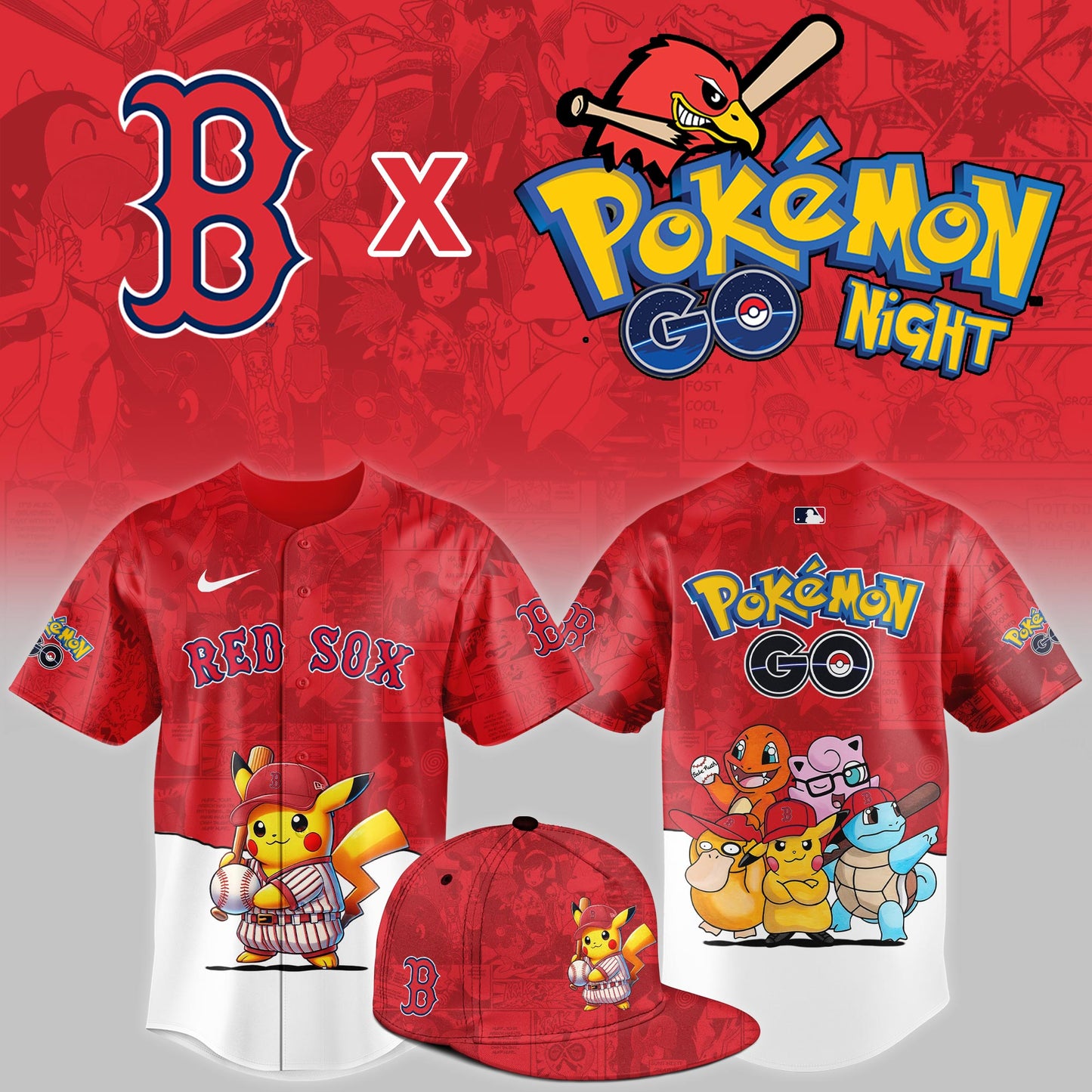 Boston Red Sox 2025 Pokémon GO Night Event Limited Jersey