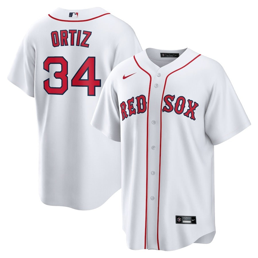 David Ortiz White Home Replica Player Jersey