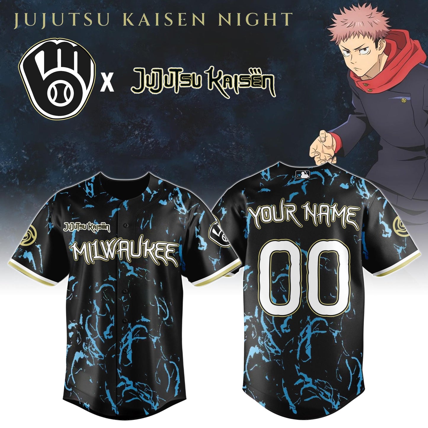Milwaukee Brewers x Jujutsu Kaisen Night Jersey Limited Edition