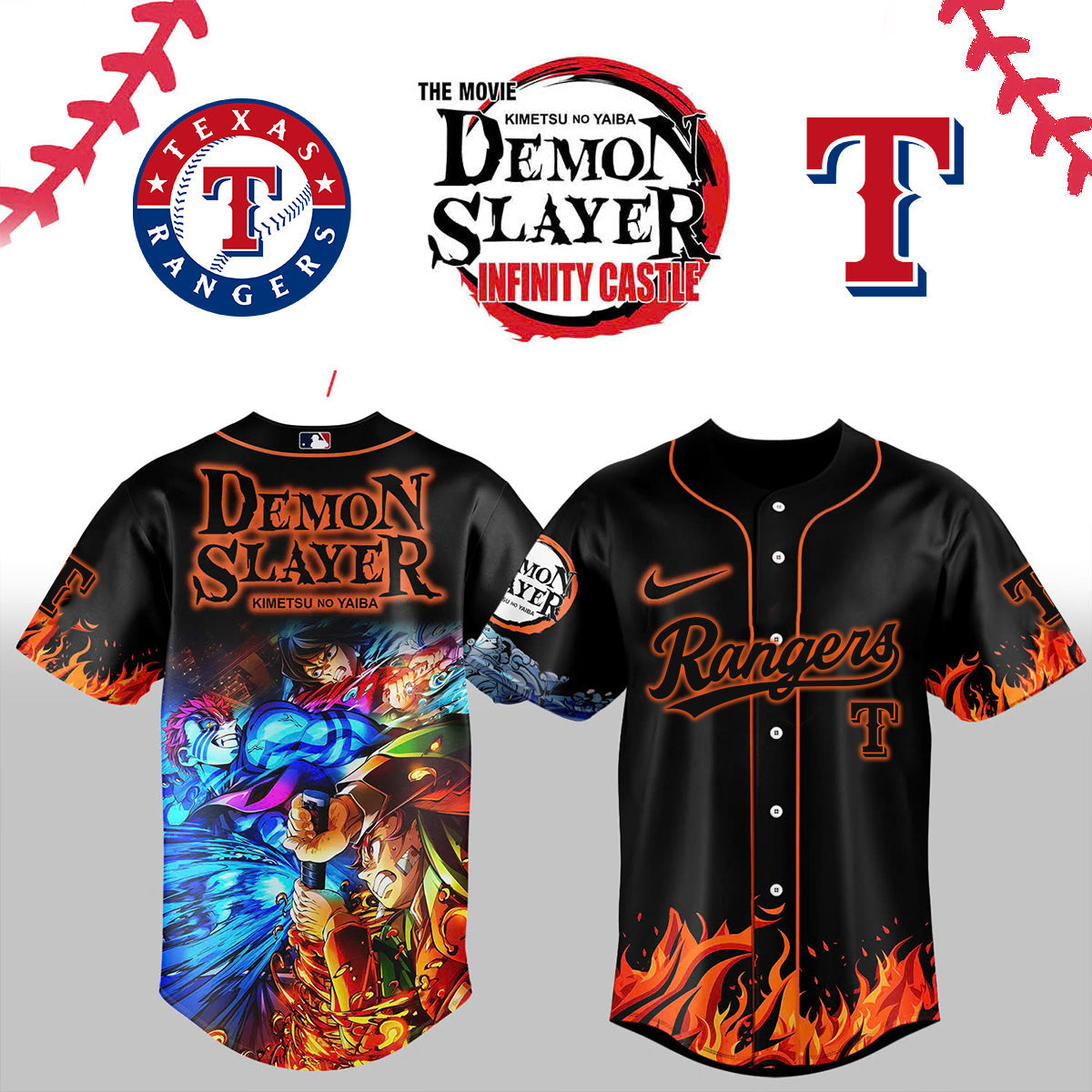 Texas Rangers _ Demon Slayer Jersey 2025