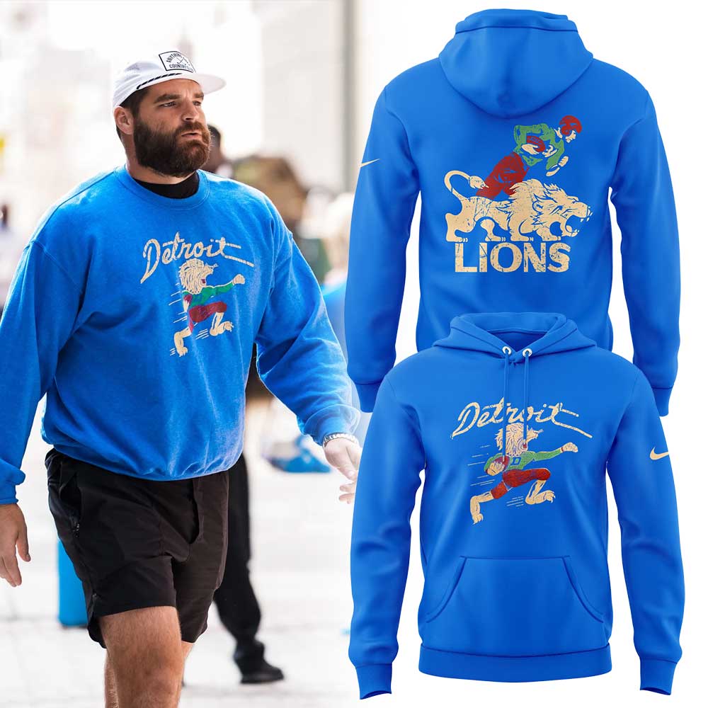 Limited Edition D Lions 50s Retro Mascot Royal Blue Hoodie