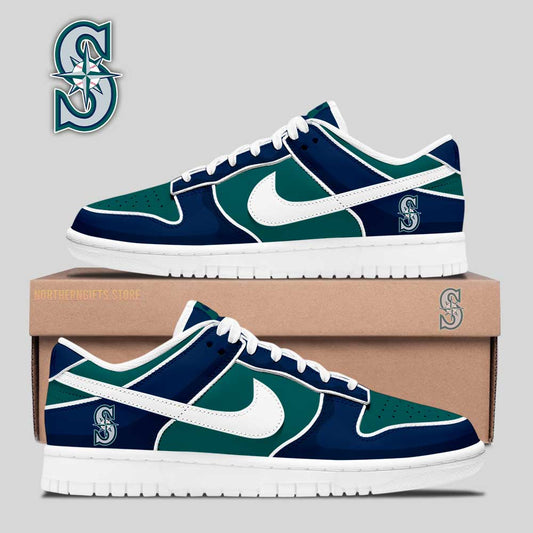Limited Edition S.Mariners Custom Name For Fans AF1 Dunk Low Sneakers