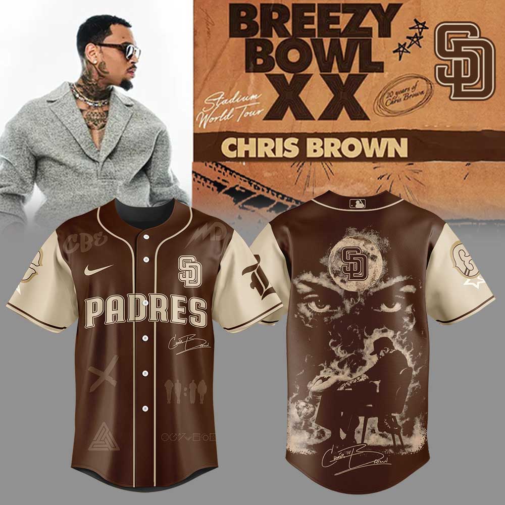 Limited Edition SD.Padres Chris Brown Breezy Bowl XX Signature Jersey