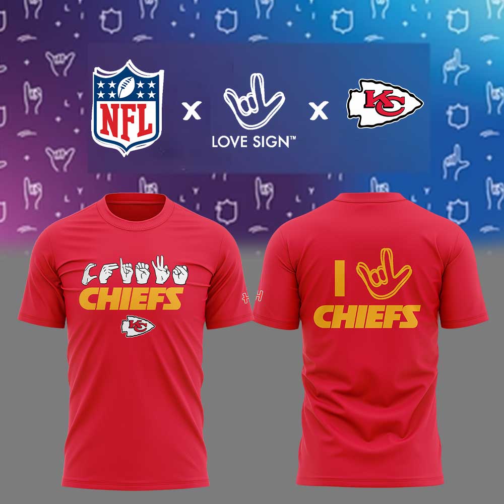Limited Edition K.C Chiefs x NFL ASL Collection by Love Sign American Sign Language Shirt