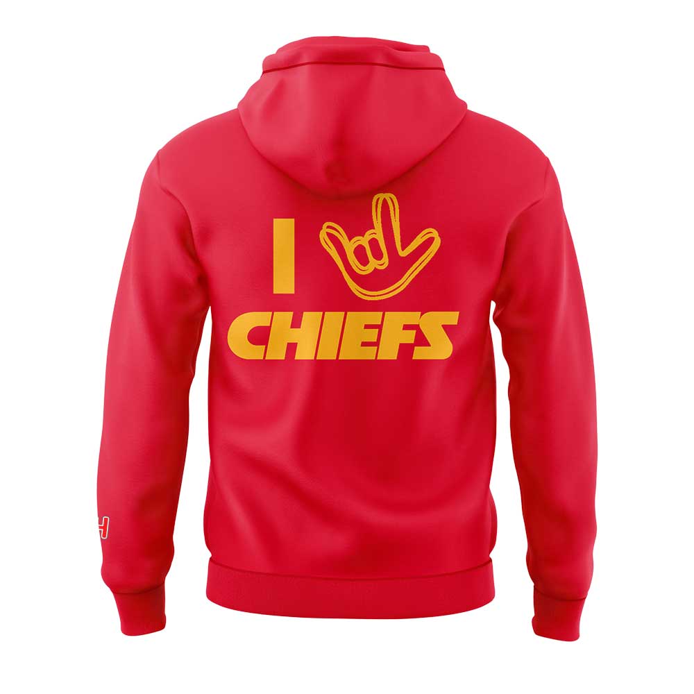 Limited Edition K.C Chiefs x NFL ASL Collection by Love Sign American Sign Language Hoodie