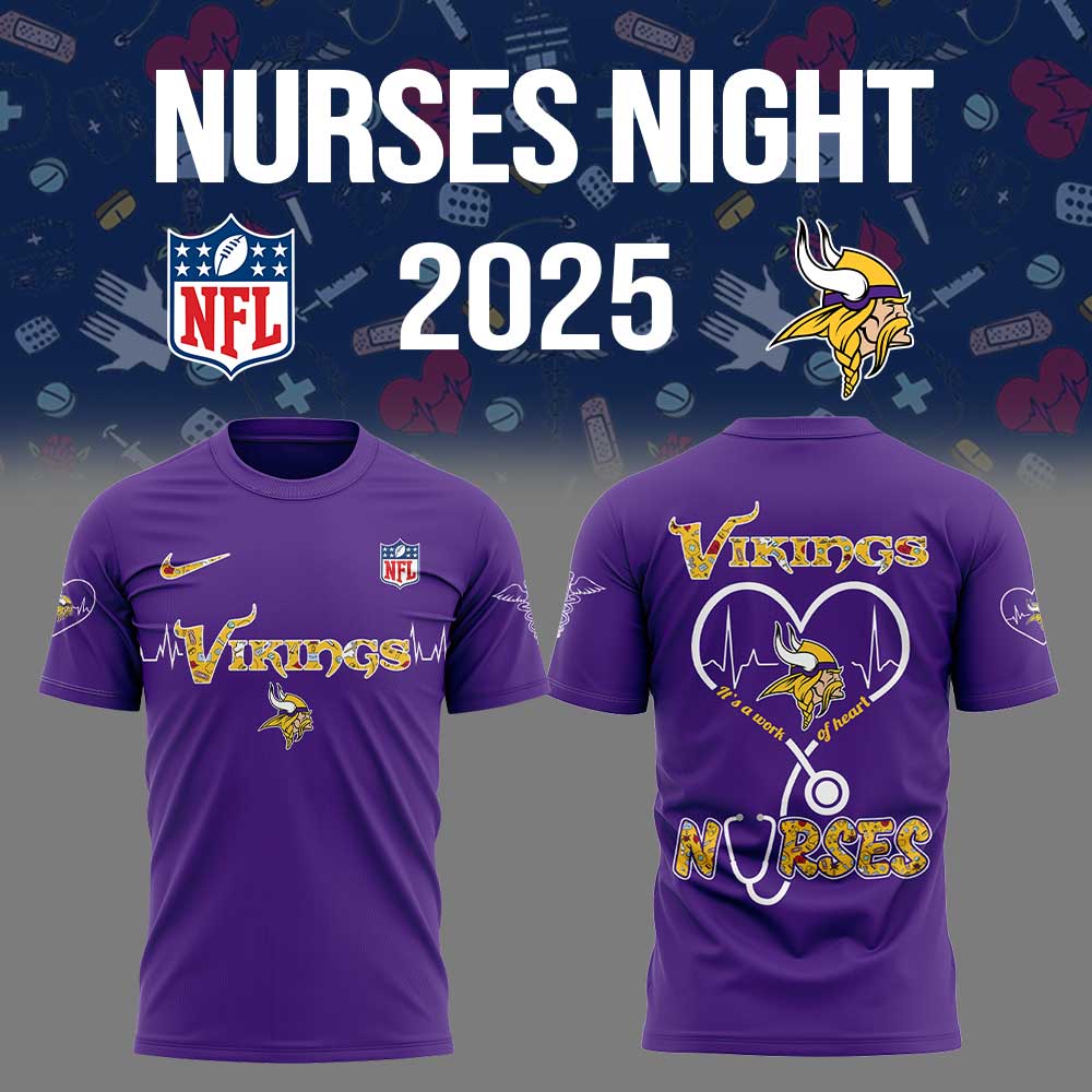 Minnesota Vikings Nurses Appreciation Purple Tshirt V2