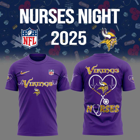 Minnesota Vikings Nurses Appreciation Purple Tshirt V2