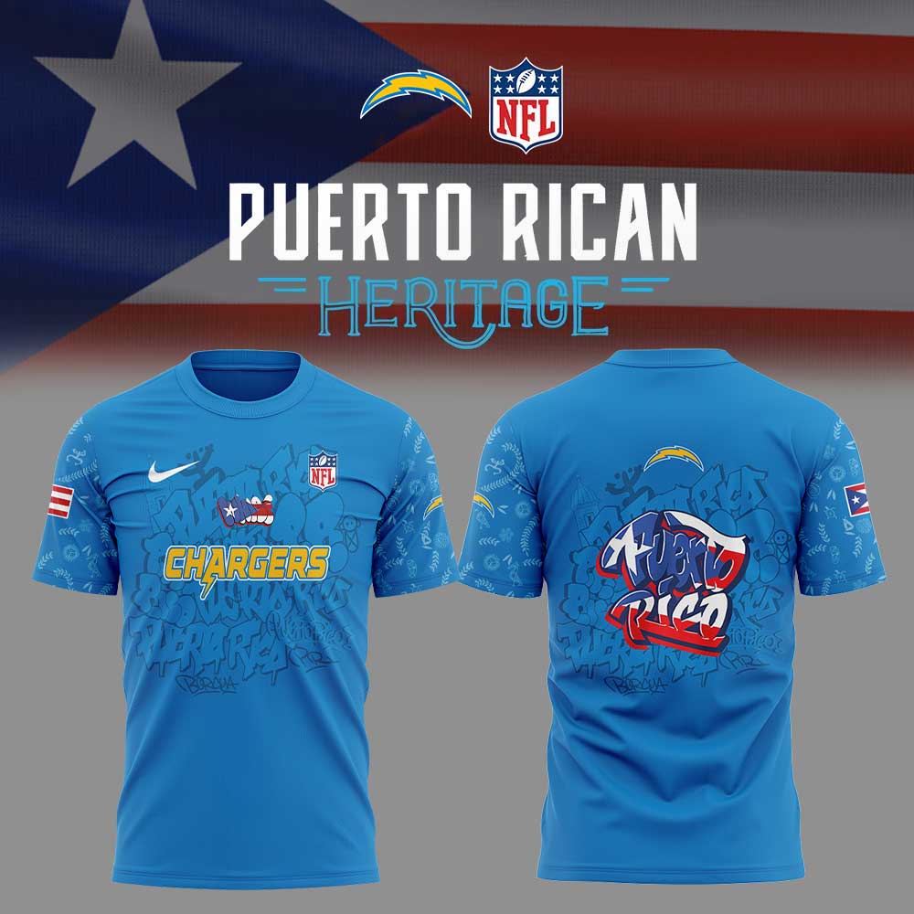 LA.Chargers Puerto Rican Heritage Combo Shirt