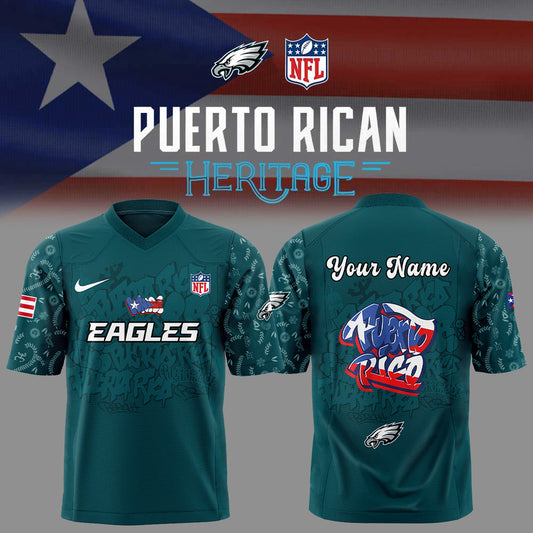 P.Eagles Puerto Rican Heritage Custom name Football Jersey