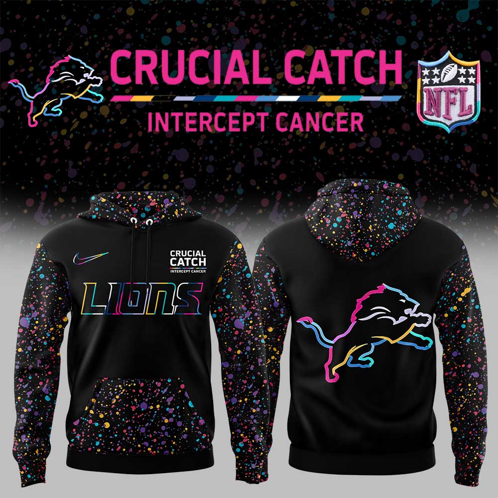 Limited Edition D Lions 2025 NFL Crucial Catch Hoodie