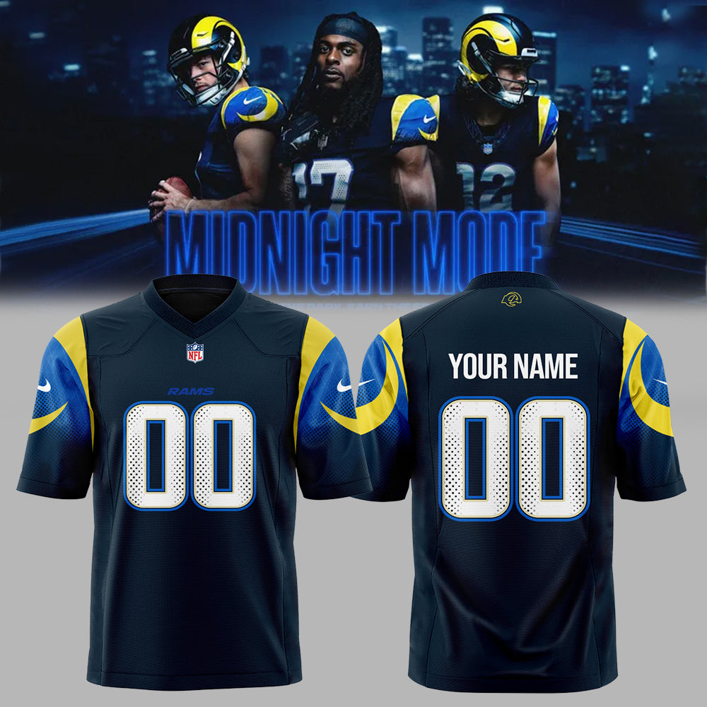 Limited Editon LA.Rams New Rivalries Mid Night Mod Uniform 2025 Football Jersey Custom Name, Number For Fans