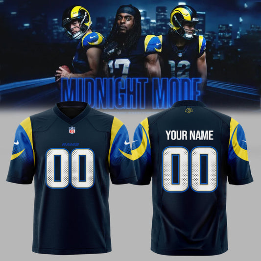 Limited Editon LA.Rams New Rivalries Mid Night Mod Uniform 2025 Football Jersey Custom Name, Number For Fans